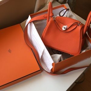 Hermes lindy mini orange bag